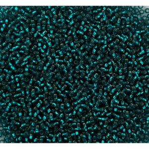 TOHO Seedbeads 15/0, NR 72S  Turkos Grön Silver Line CA 10 GRAM