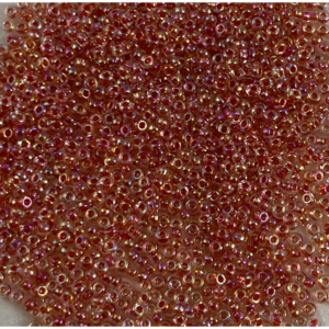 TOHO Seedbeads 9/0, Ljus KorallRöd Crystal Colour Line Iris   NR 701B