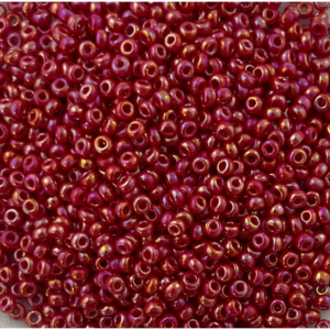 TOHO Seedbeads 9/0, Röd Opaque Irislyster  818B