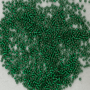 TOHO Seedbeads 15/0, NR  67B  Mörk Grön Silver Line CA 10 GRAM